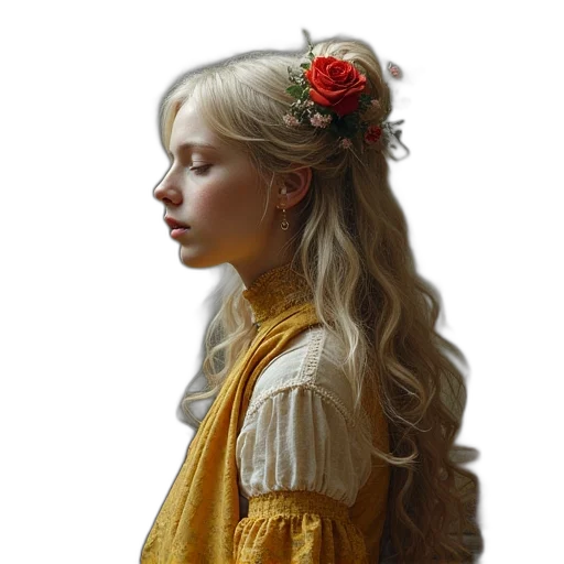 dress, crown, face, hair transparent PNG cut-out