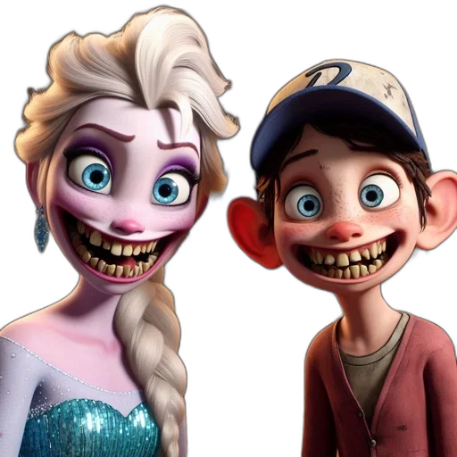 face, 3d render, concept art, cartoon transparent PNG cut-out