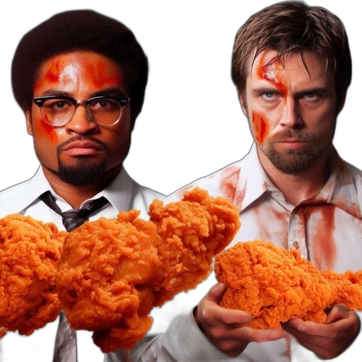 food, two, men, one transparent PNG cut-out