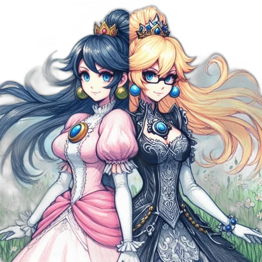 dress, crown, fantasy art, anime transparent PNG cut-out