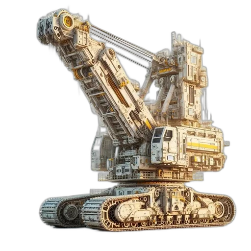 robot, weapon, concept art, 3d render transparent PNG cut-out