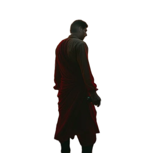 jacket, staff, dress, creature transparent PNG cut-out