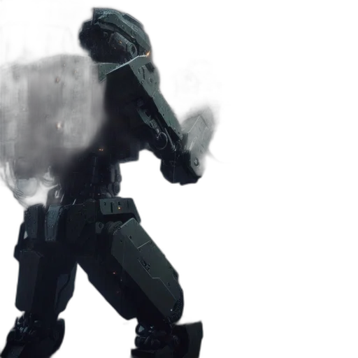 robot, weapon, concept art, 3d render transparent PNG cut-out