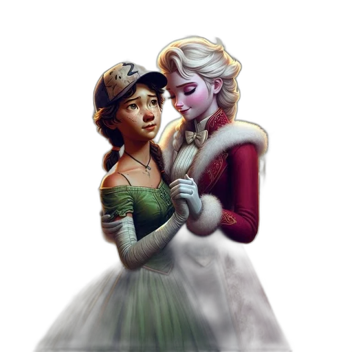 dress, crown, staff, concept art transparent PNG cut-out