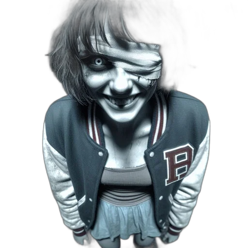 face, mask, jacket, creature transparent PNG cut-out