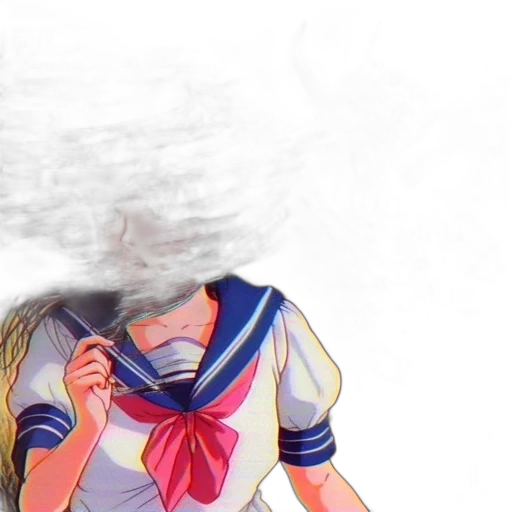 mask, hair, jacket, dress transparent PNG cut-out
