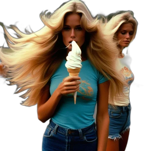 hair, umbrella, vaporwave, photorealistic transparent PNG cut-out
