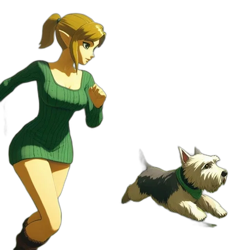dress, animal, concept art, pixel art transparent PNG cut-out