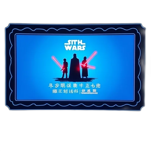 staff, neon lights, blue, screen transparent PNG cut-out