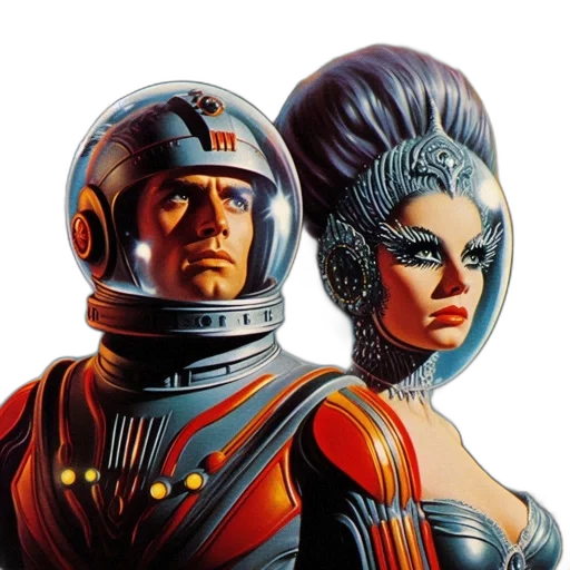 robot, comic book art, concept art, outer space transparent PNG cut-out