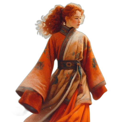 dress, staff, jacket, oil painting transparent PNG cut-out