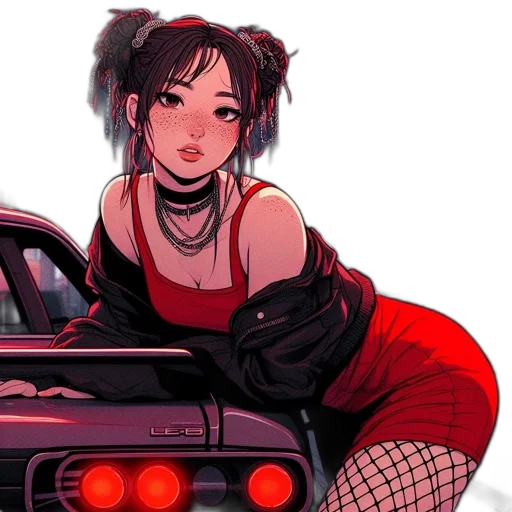 car, weapon, anime, cyberpunk transparent PNG cut-out