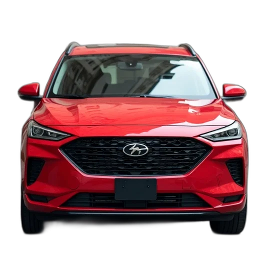car, red, parked, front transparent PNG cut-out