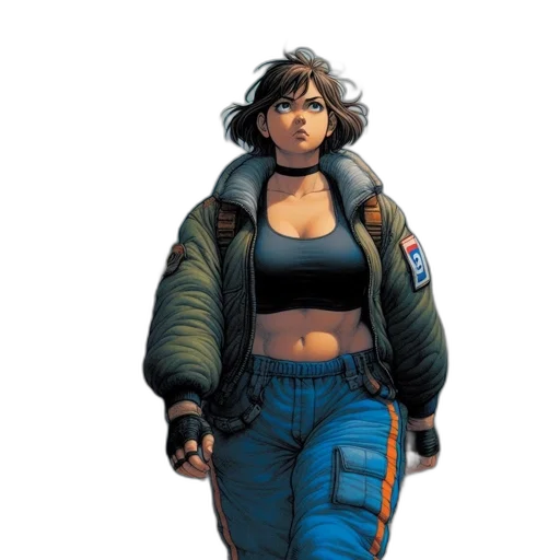jacket, concept art, comic book art, cyberpunk transparent PNG cut-out