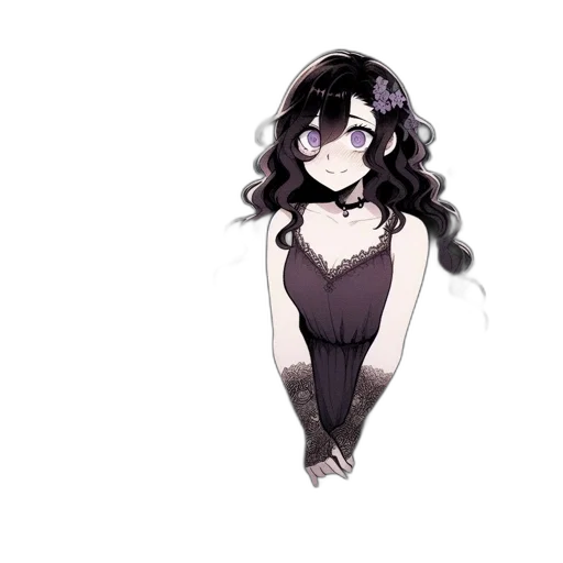 dress, staff, hair, mask transparent PNG cut-out
