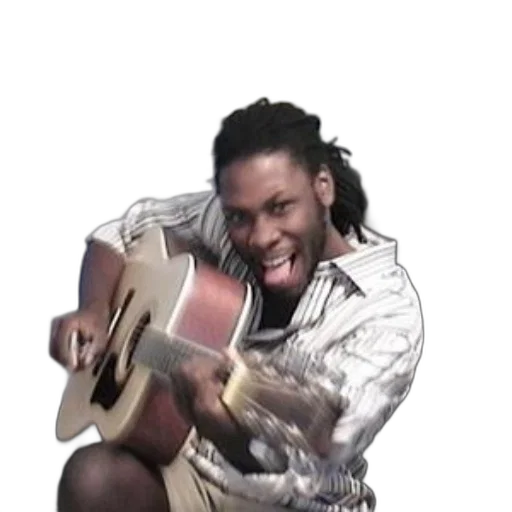 jacket, man, dreadlocks, plays transparent PNG cut-out