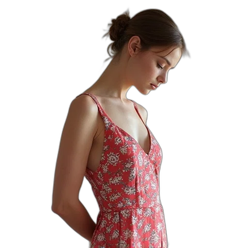 dress, red, sewing, pattern transparent PNG cut-out