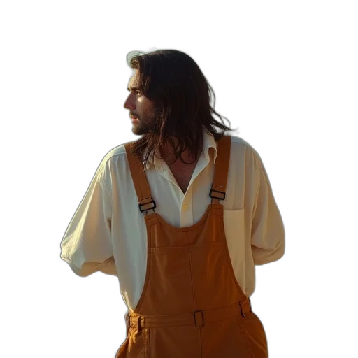 jacket, staff, dress, hair transparent PNG cut-out