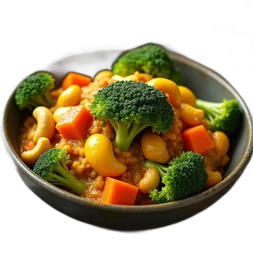 food, broccoli, carrot, curry transparent PNG cut-out