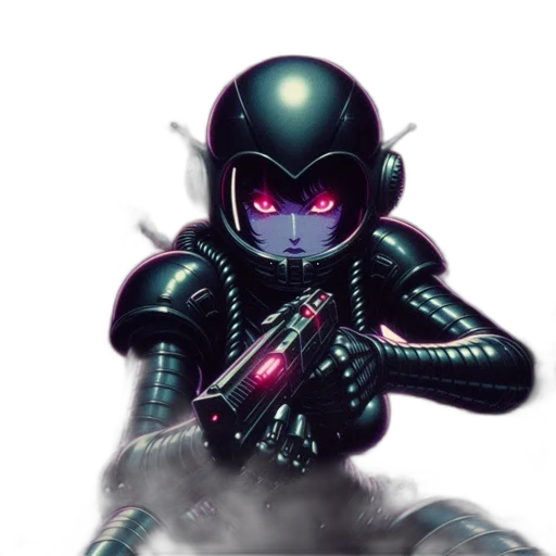 robot, creature, weapon, cyberpunk transparent PNG cut-out