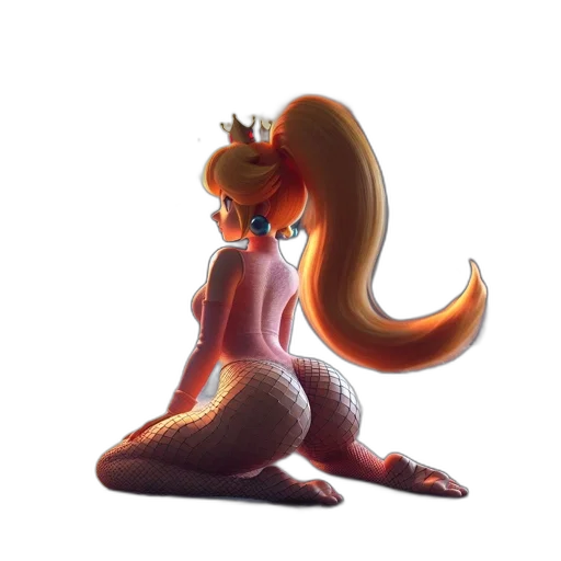 crown, hair, dress, staff transparent PNG cut-out