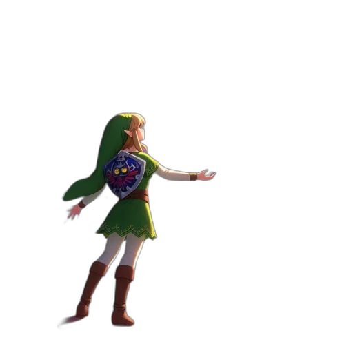dress, jacket, creature, staff transparent PNG cut-out