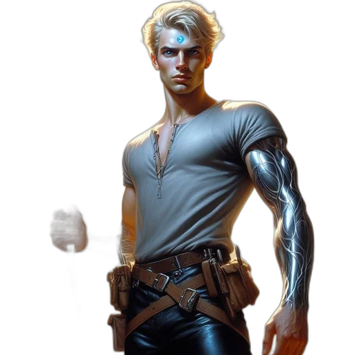 jacket, staff, concept art, comic book art transparent PNG cut-out