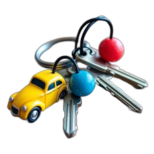 car, 3d render, set, keys transparent PNG cut-out