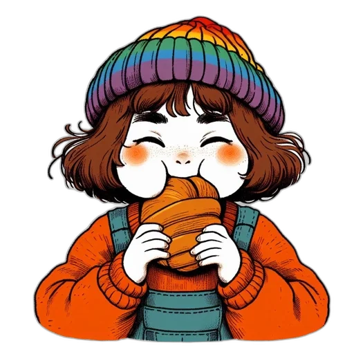hat, food, jacket, face transparent PNG cut-out