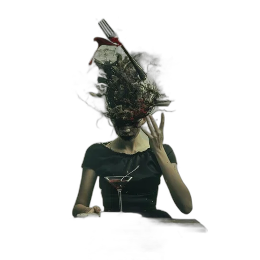 mask, creature, crown, staff transparent PNG cut-out