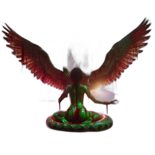 dragon, staff, creature, 3d render transparent PNG cut-out