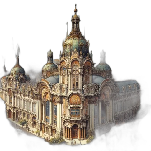 building, crown, concept art, 3d render transparent PNG cut-out