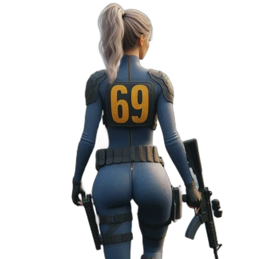 jacket, weapon, robot, staff transparent PNG cut-out