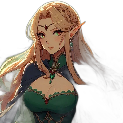 crown, dress, dragon, staff transparent PNG cut-out