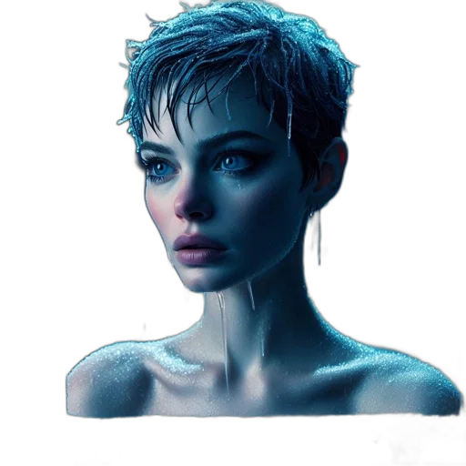 face, robot, hair, creature transparent PNG cut-out
