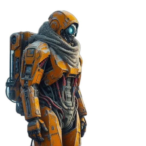 robot, weapon, jacket, concept art transparent PNG cut-out