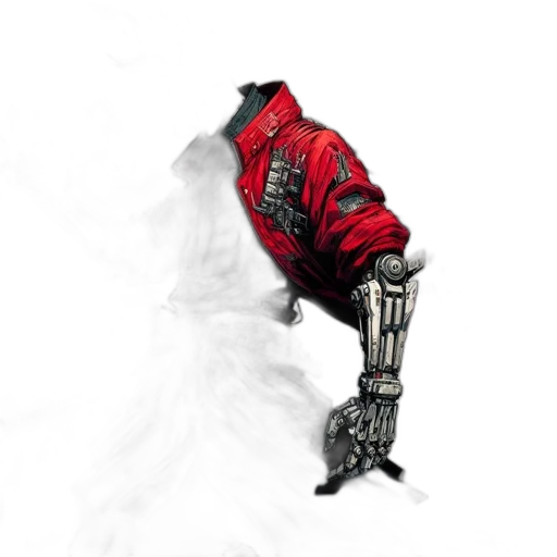 jacket, robot, weapon, sword transparent PNG cut-out