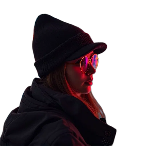 jacket, hat, staff, face transparent PNG cut-out