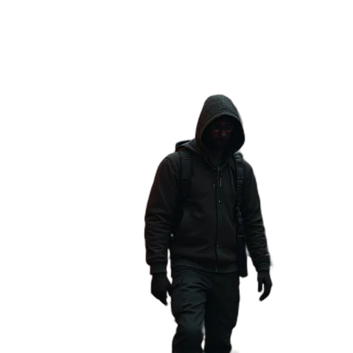 jacket, staff, mask, weapon transparent PNG cut-out