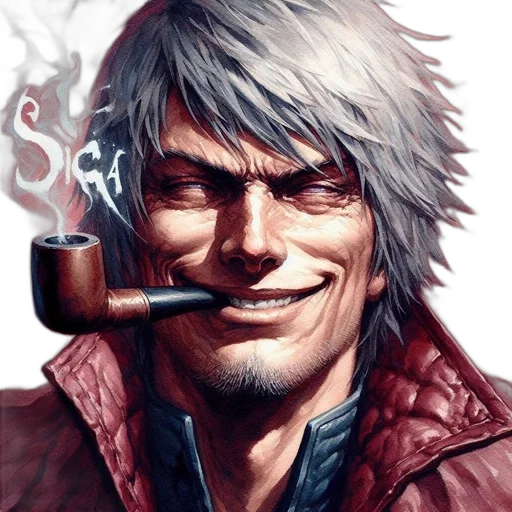 face, jacket, staff, comic book art transparent PNG cut-out