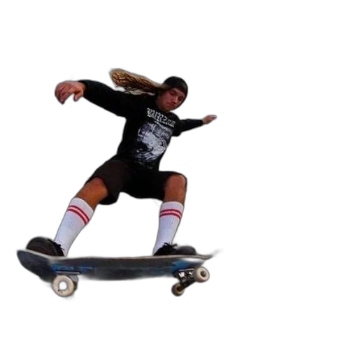 skateboarder, black, shirt, white transparent PNG cut-out