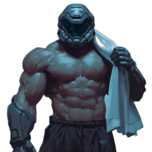 robot, jacket, creature, weapon transparent PNG cut-out