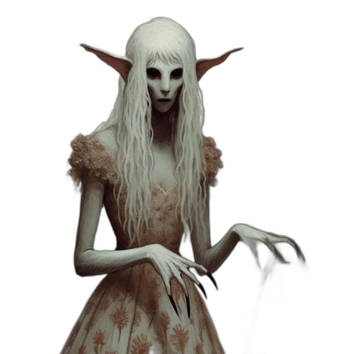 creature, dress, staff, mask transparent PNG cut-out