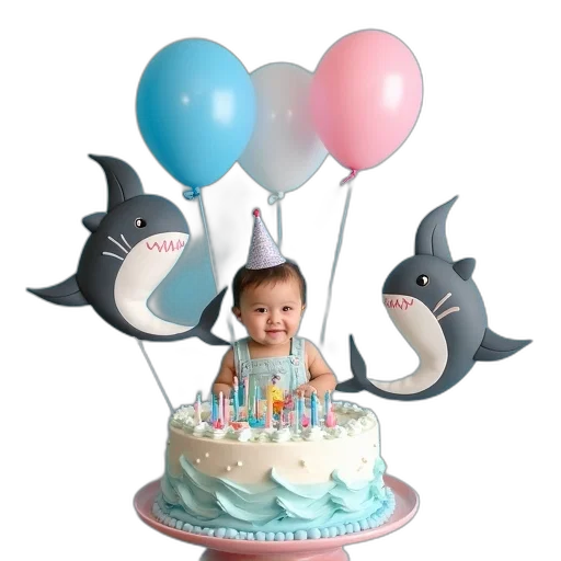 3d render, party, decoration, birthday transparent PNG cut-out