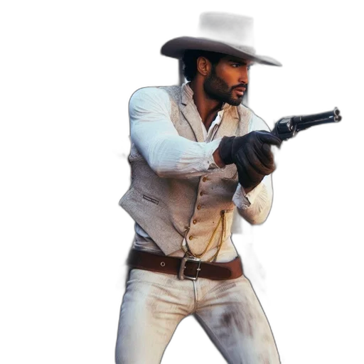 weapon, hat, staff, jacket transparent PNG cut-out