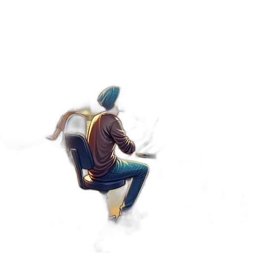 jacket, hat, staff, dragon transparent PNG cut-out