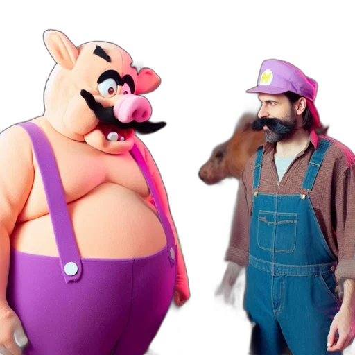 concept art, 3d render, two, characters transparent PNG cut-out