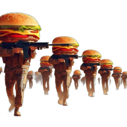 food, weapon, robot, 3d render transparent PNG cut-out