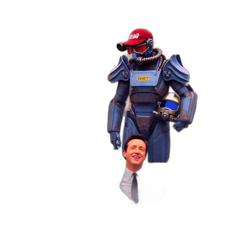 robot, jacket, mask, weapon transparent PNG cut-out