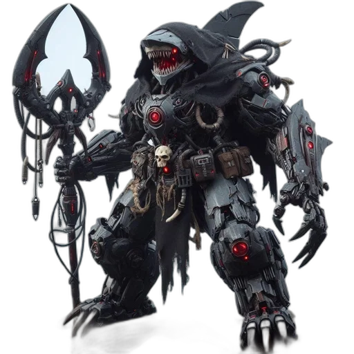 robot, creature, concept art, 3d render transparent PNG cut-out